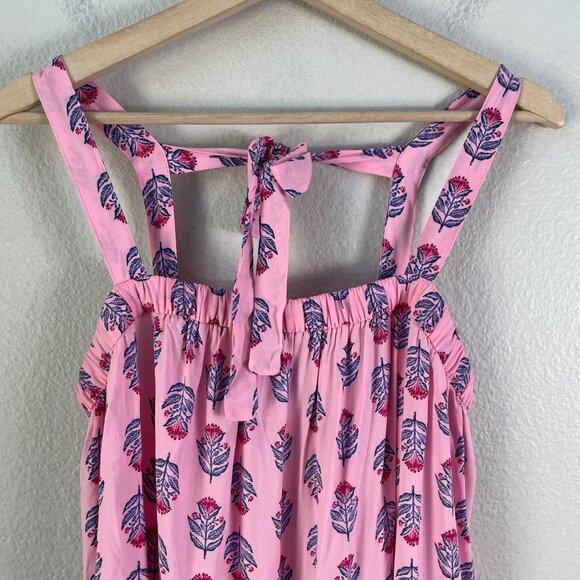 Old Navy Womens Large Floral Tie Back Cutout Maxi Swing Dress Pockets Sleeveless - Picture 11 of 13